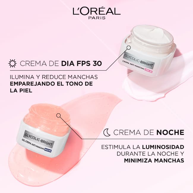 Crema de dia y de noche Anti-Manchas Glycolic Bright L'Oréal Paris 